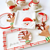 Santa & Reindeer Ceramic Christmas Plates
