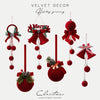 Burgundy Flocked Christmas Ornament – image 3