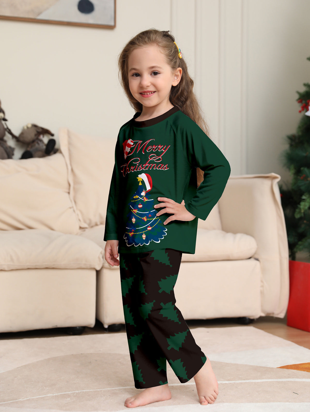 Family Green Merry Christmas Santa Pyjamas – image 3
