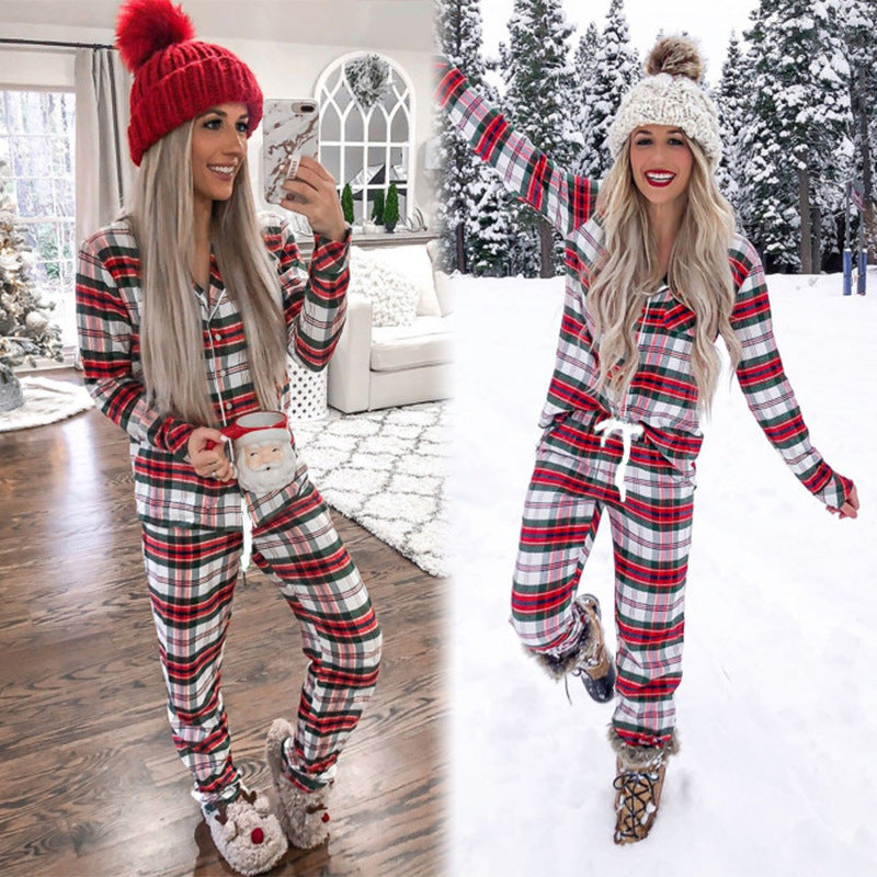 Women's Red & White Check Christmas Pyjamas