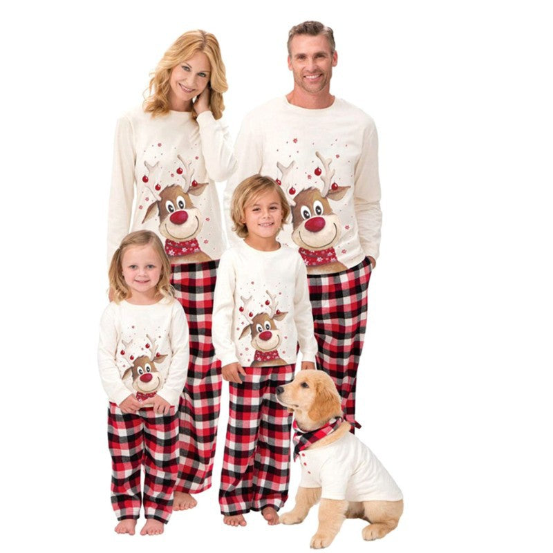Family Cream Reindeer & Red Plaid Pyjamas