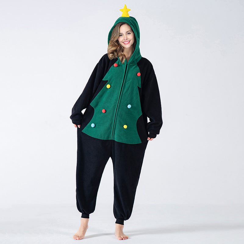 Christmas Tree Print & Cartoon Onesie – image 2