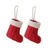 Mini Knitted Stocking Cutlery Holder – Red & Green – image 5