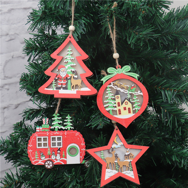 Light-Up Wooden Christmas Pendant, 11 cm – image 4