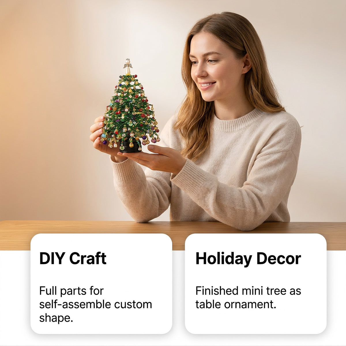 DIY Beaded Christmas Tree Kit – Tabletop Tree – image 2