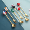 Gold Cat Paw Christmas Dessert Spoon & Fork