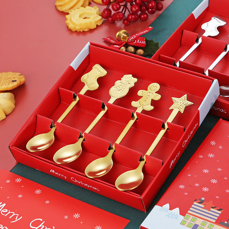 Christmas Coffee Spoon Gift Set, 4 Pieces
