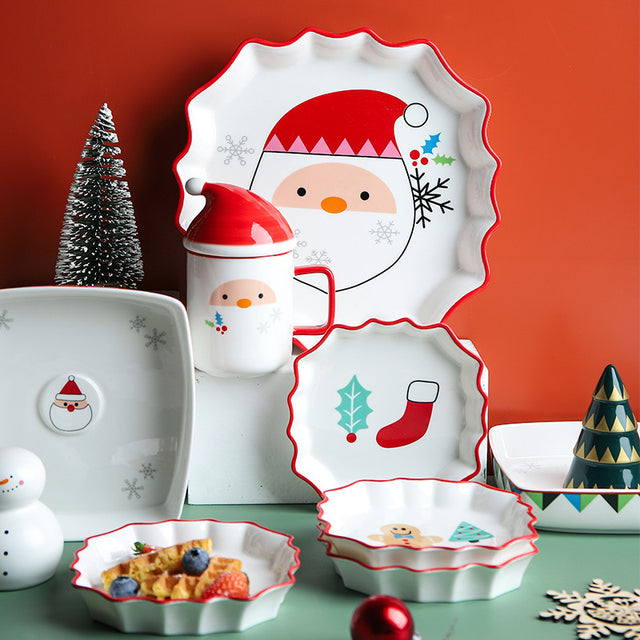 Retro Christmas Porcelain Plates & Mugs