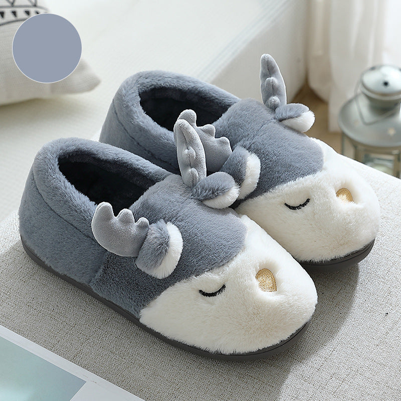 Pink Reindeer Plush Christmas Slippers – image 4
