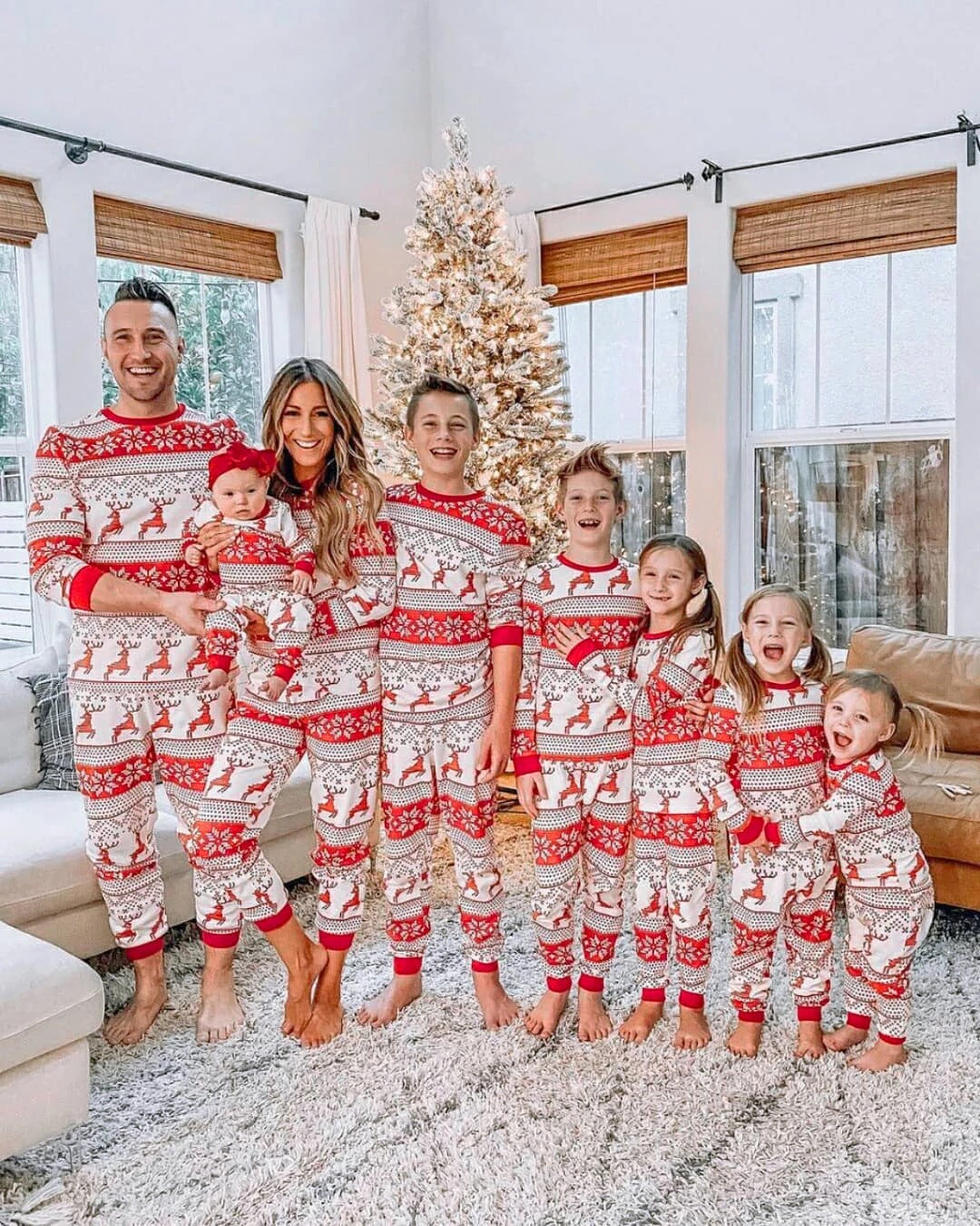 Family Red Fair Isle Reindeer Christmas Pyjamas – image 5