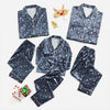 Family Navy Satin Snowflake Christmas Pyjamas – image 5