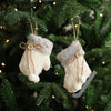 Plush Mitten & Sled Christmas Ornament