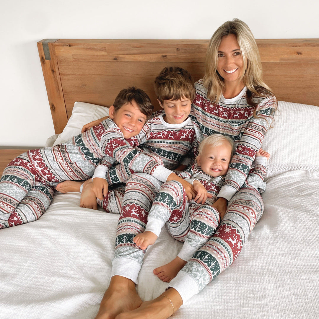 Family Grey Nordic Christmas Pyjamas – Mum, Dad & Kids
