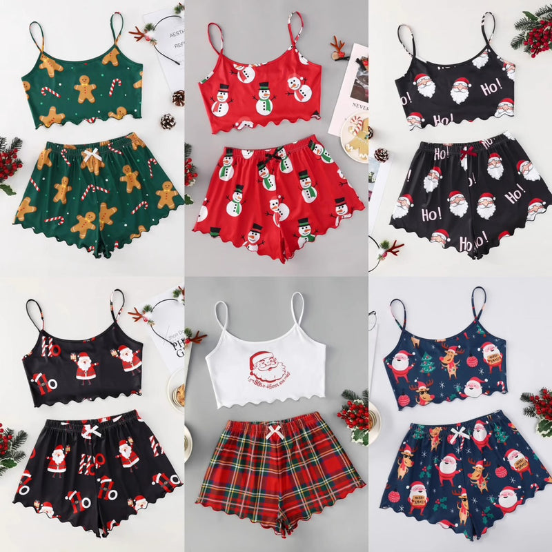 Women's Christmas Cami & Shorts Pyjama Set