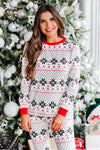 Family White Fair Isle Snowflake Christmas Pyjamas – image 3