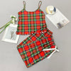 Women's Green Santa & Tree Cami Christmas Pyjamas – image 4